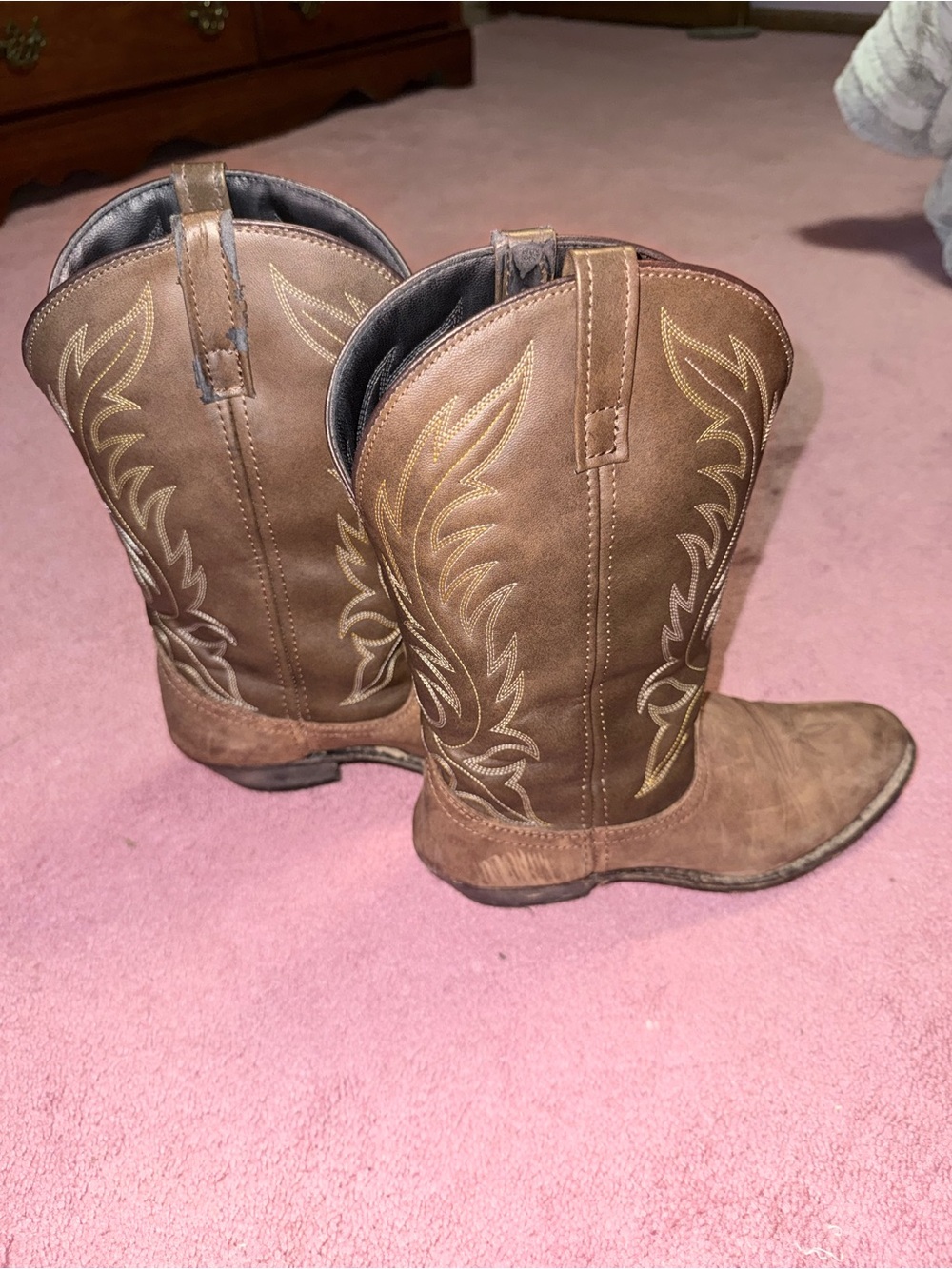 Laredo Brown Women's Western Embroidered Cowboy Boots